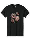 Butterfly-Flowers Mens Graphic Tee, 100% Cotton, Casual Summer Wear