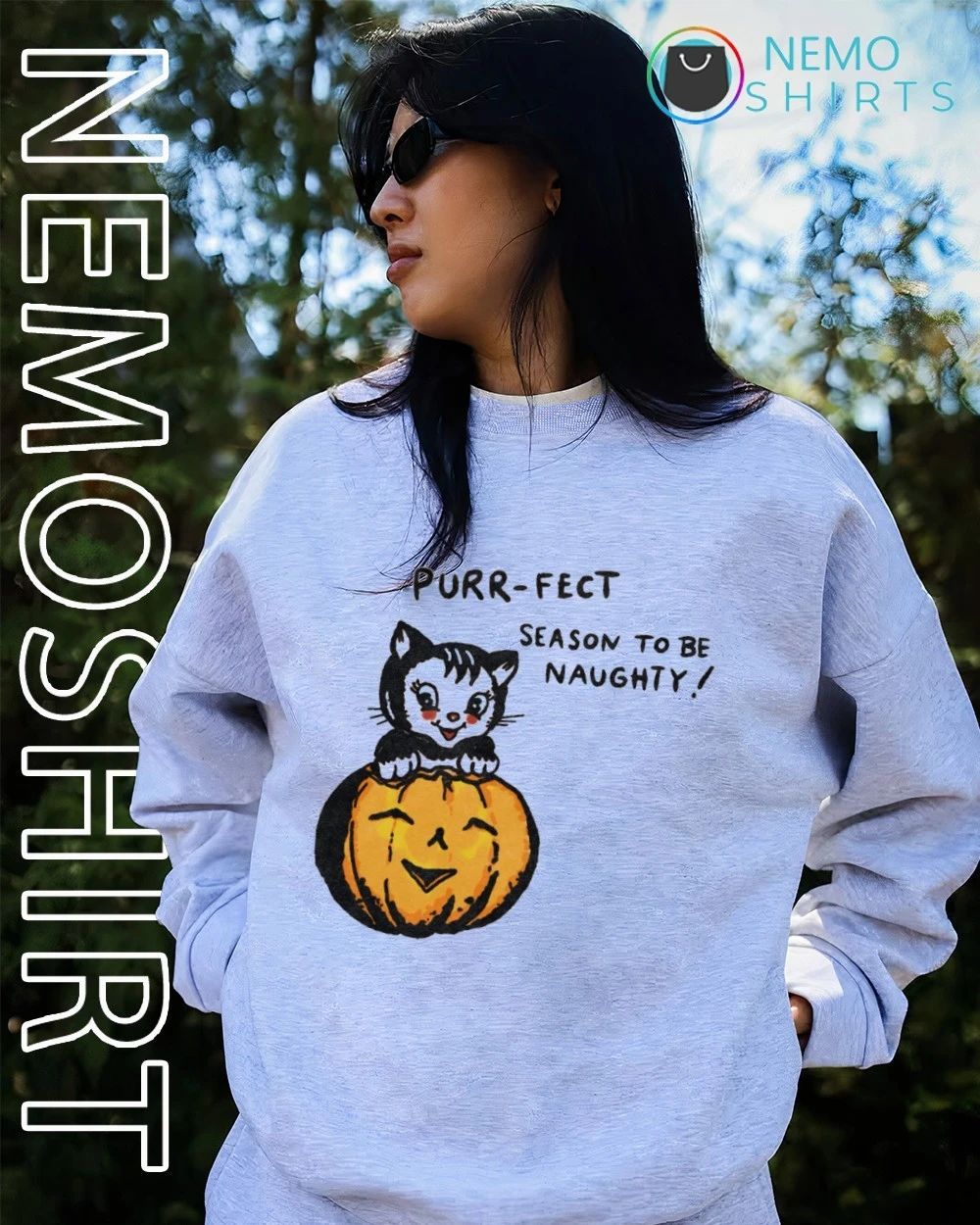 Purr-fect Season to Be Naughty Halloween Cat shirt