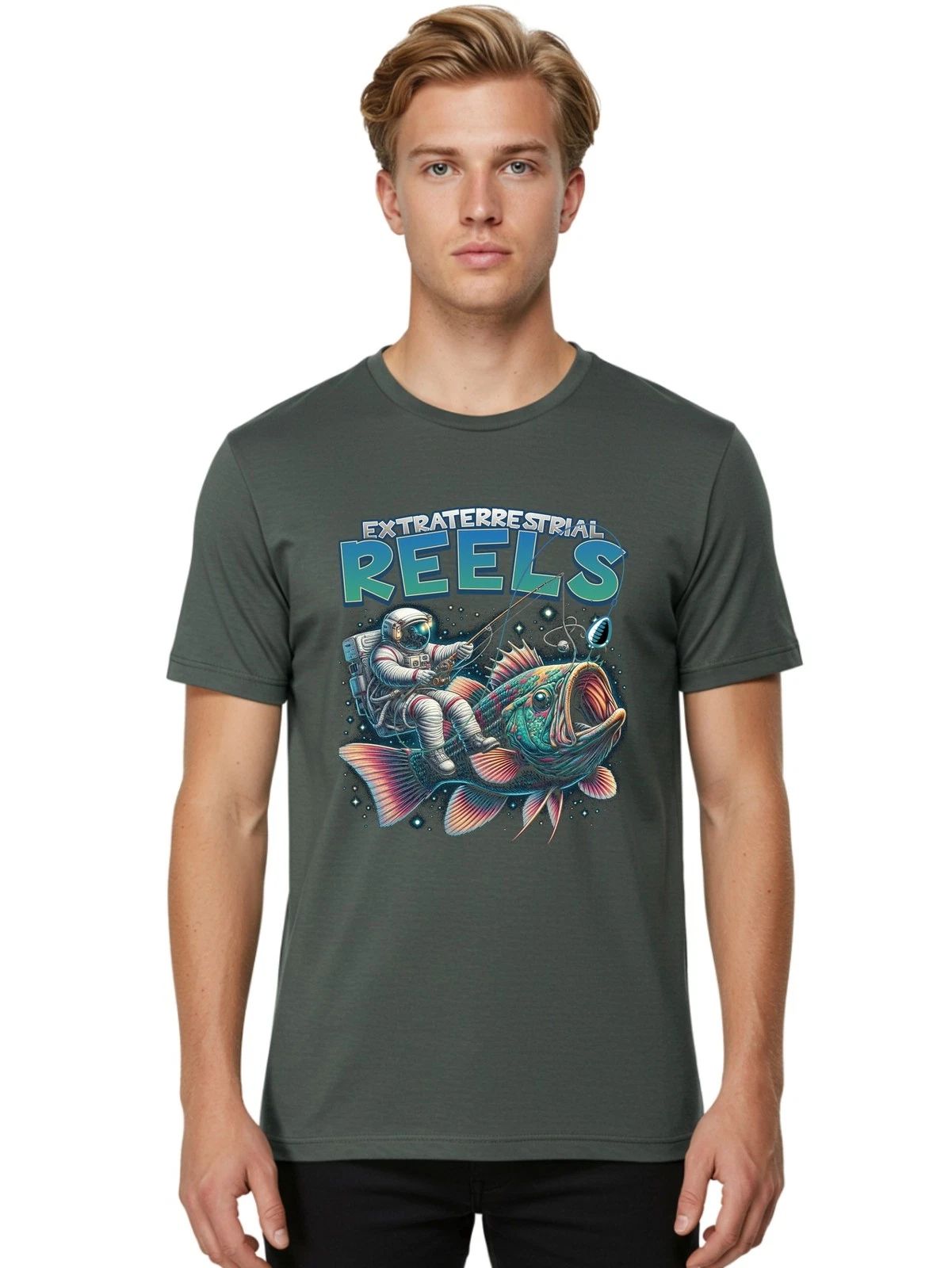 Extraterrestrial-Reels Mens Graphic Tee,100% Cotton,Casual Summer Wear
