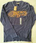 NWT Lucky Brand Dungarees Blue Men's Thermal Long Sleeve Shirt Size Large