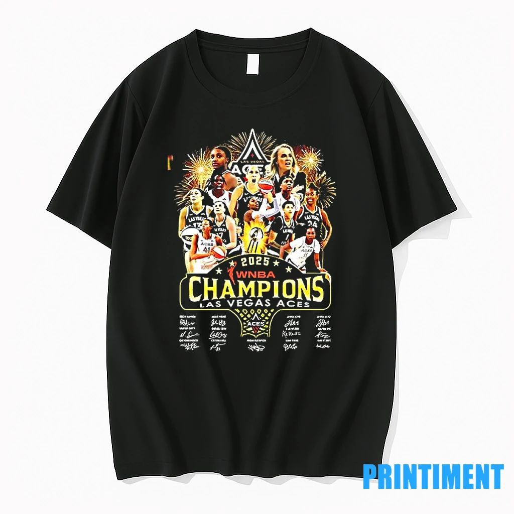 2025 Wnba Champions Las Vegas Aces Signatures Tshirts Sweater