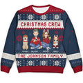 Christmas Crew Family With Dog Cat - Personalized Unisex Ugly Sweater