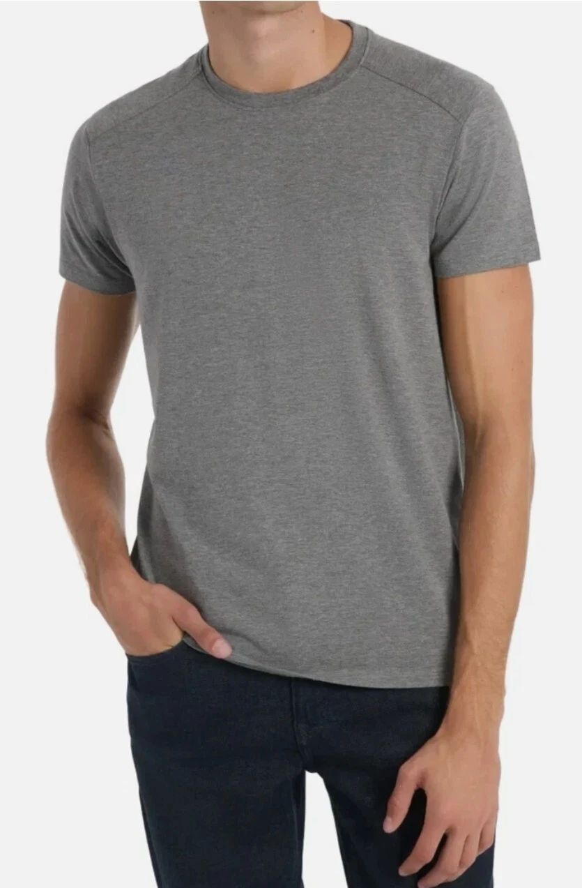 Kenneth Cole Men’s Grey Heather 4-Way Stretch Slim Fit Tee Size M