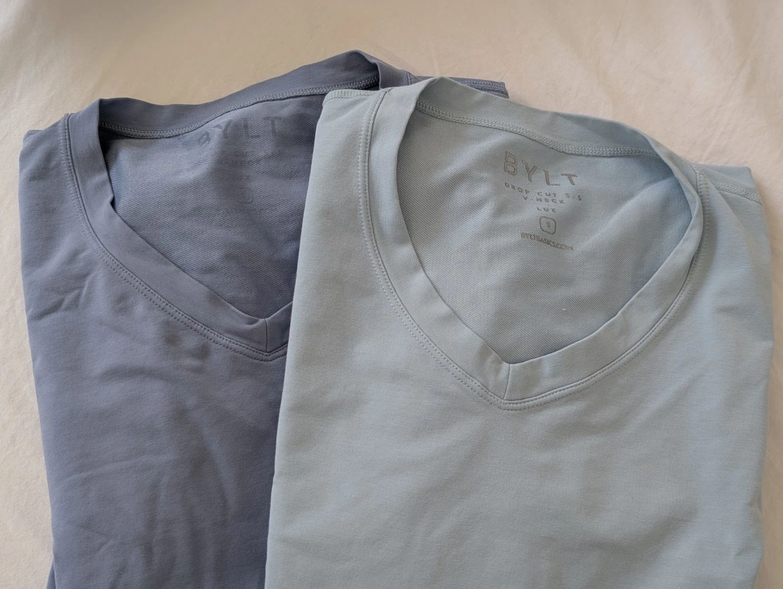 BYLT Drop Cut V-Neck Lux T Shirts Men's Small Short Sleeve Blue Lot of 2