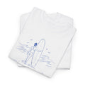 Minimalist Surf Girl T-Shirt - Aesthetic Line Art Beach Tee - Unisex Summer Top
