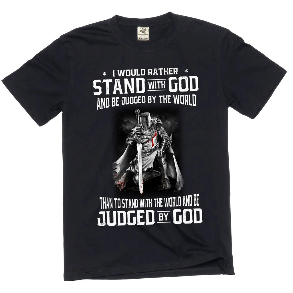 Men's Christian stand with god T-shirt Jesus Christ motivational Tee Shirt