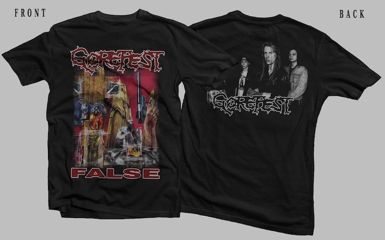New D T G printed T-shirt - GOREFEST- False