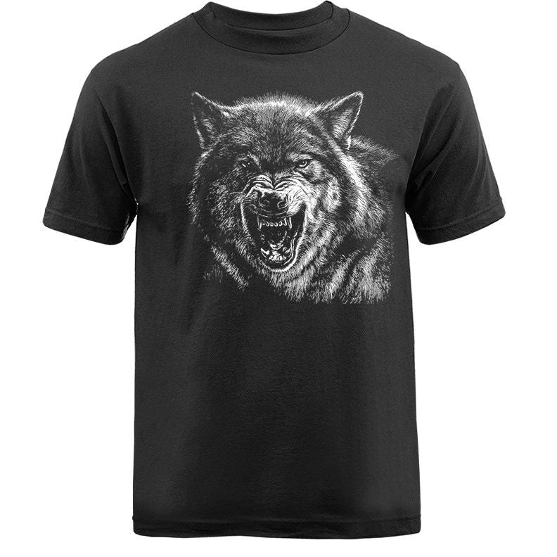 Fierce Wolf Face Wilderness Outdoor Wildlife Nature T-shirt
