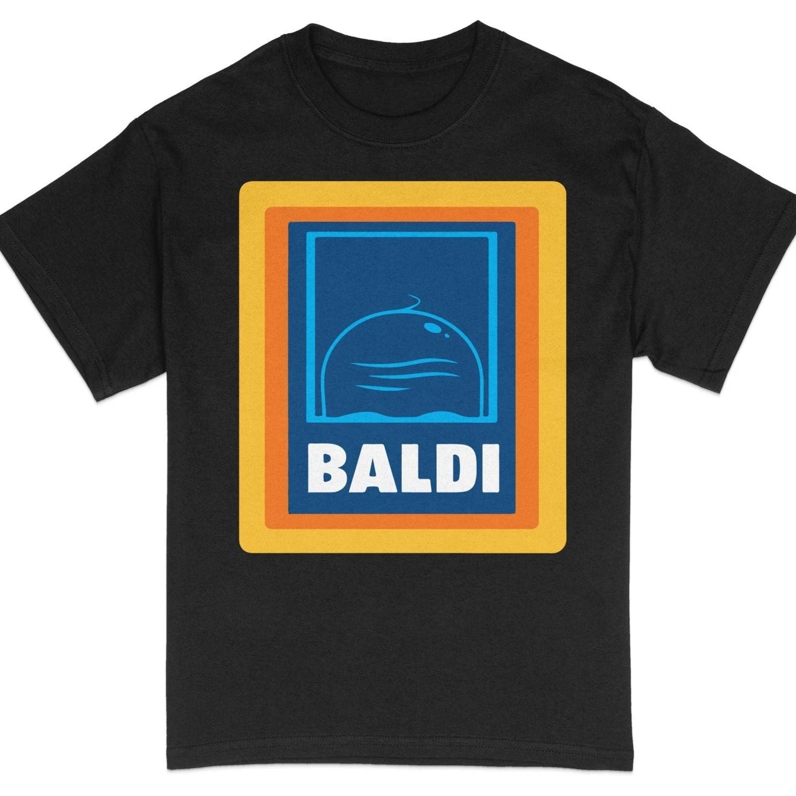 Vintage Style BALDI Blue and Orange Graphic T-Shirt, Retro Aesthetic Casual