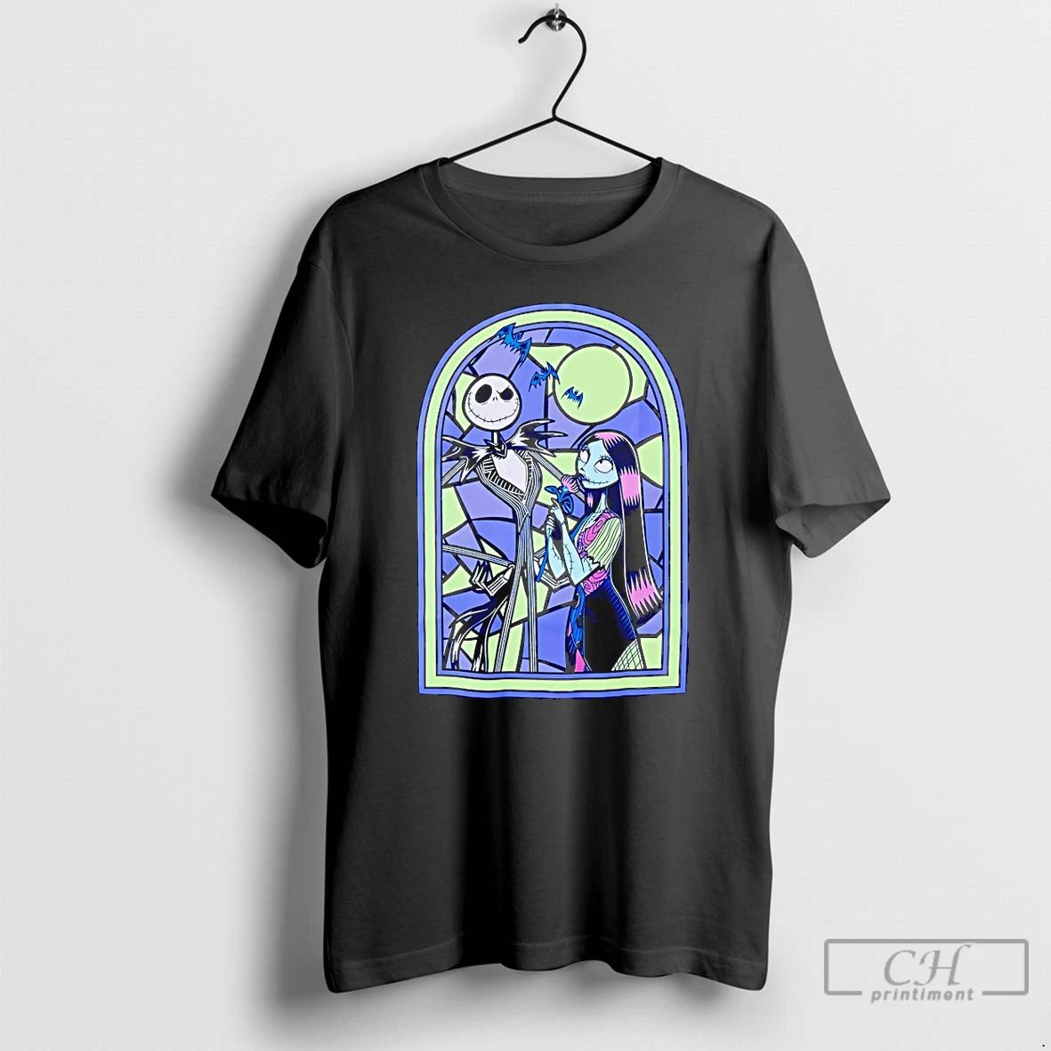 Classic Jack And Sally The Nightmare Before Christmas Stained Glass T Shirts