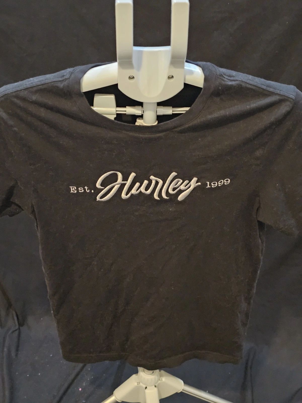 Hurley Black Short Sleeve T-Shirt SM Graphic Tagless Skate Surf Streetwear 1999