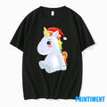 Rainbow Unicorn Santa Hat Christmas Cute Tshirts Sweater