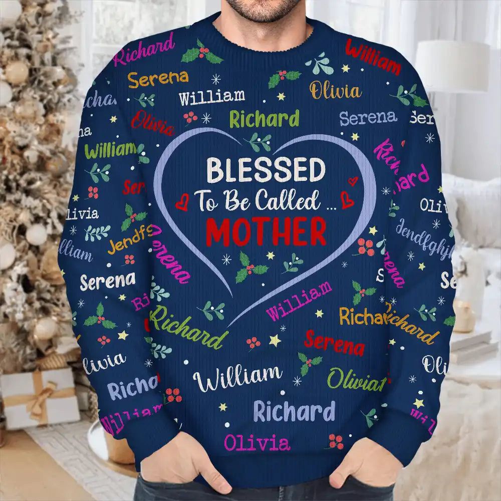 Blessed To Be Called Grandma Nana - Personalized Unisex Ugly Sweater