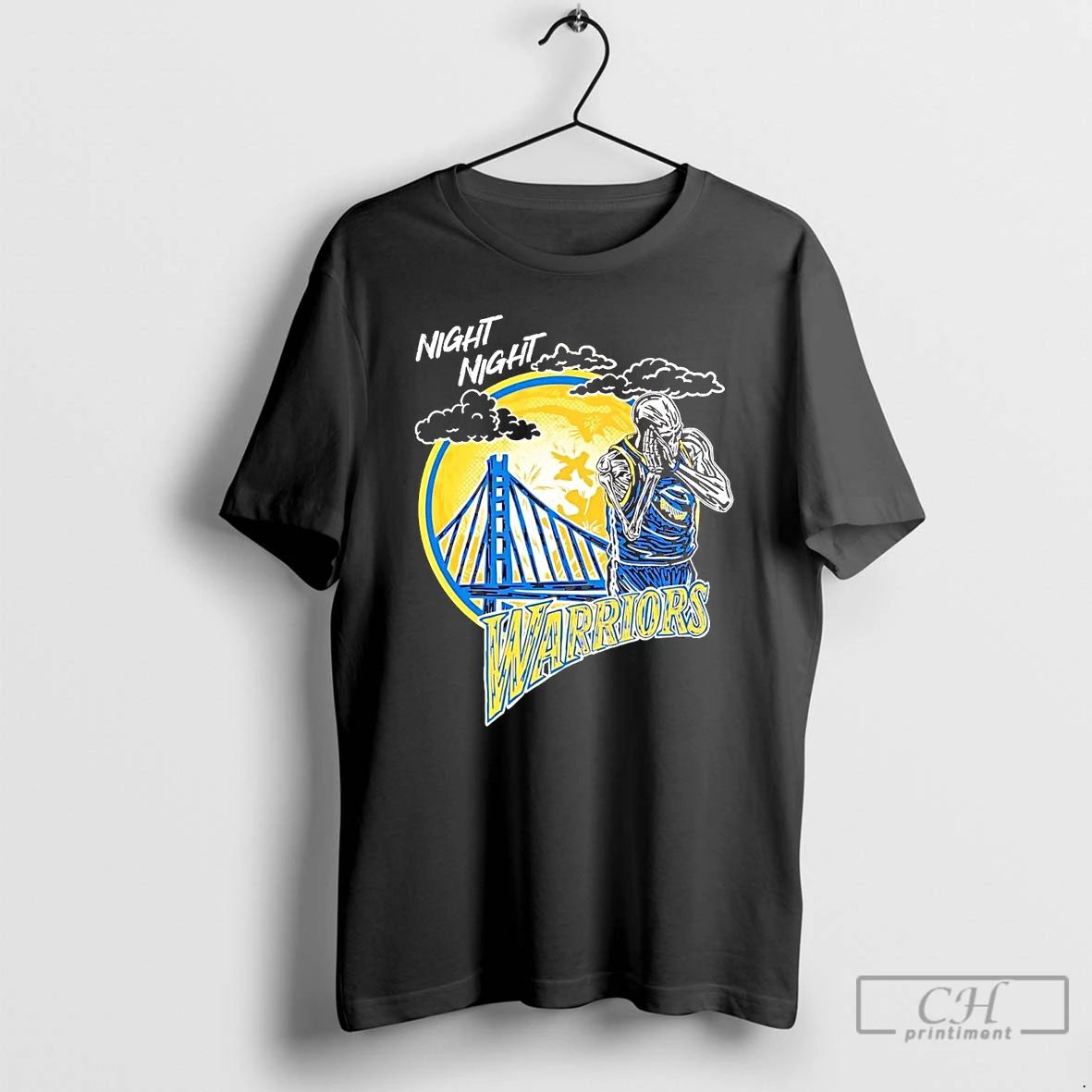 Premium Stephen Curry Skeleton Night Night Warriors T Shirts