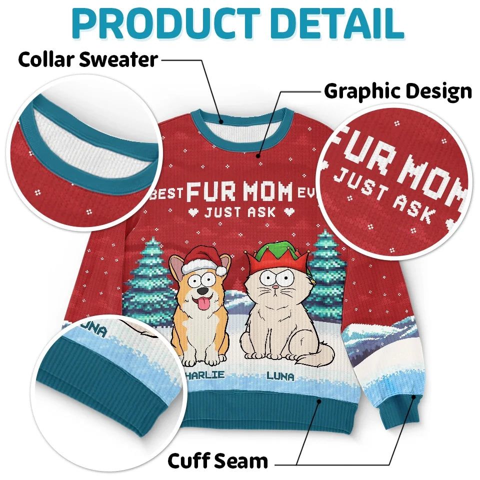 A Cozy Way To Celebrate Christmas With Your Furry Friends - Dog & Cat Personalized Custom Ugly Sweatshirt - Unisex Wool Jumper - Christmas Gift For Dog Lovers, Cat Lovers