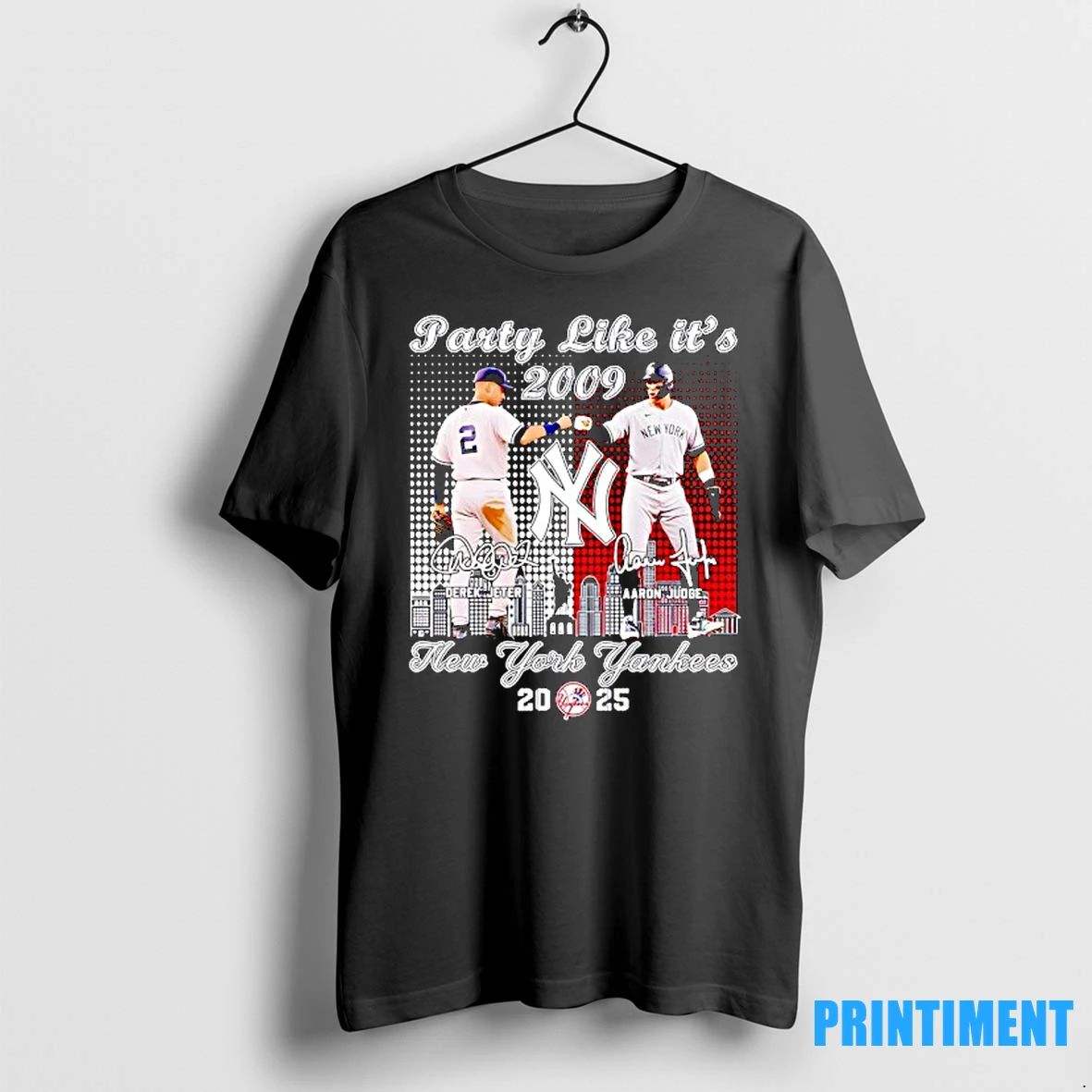 Party Like Its Derek Jeter And Aaron Judge New York Yankees Signatures Tshirts Sweater