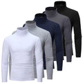 Mens Mock Turtleneck T-Shirt Solid Long Sleeve Pullover Basic Undershirt Tops⇘