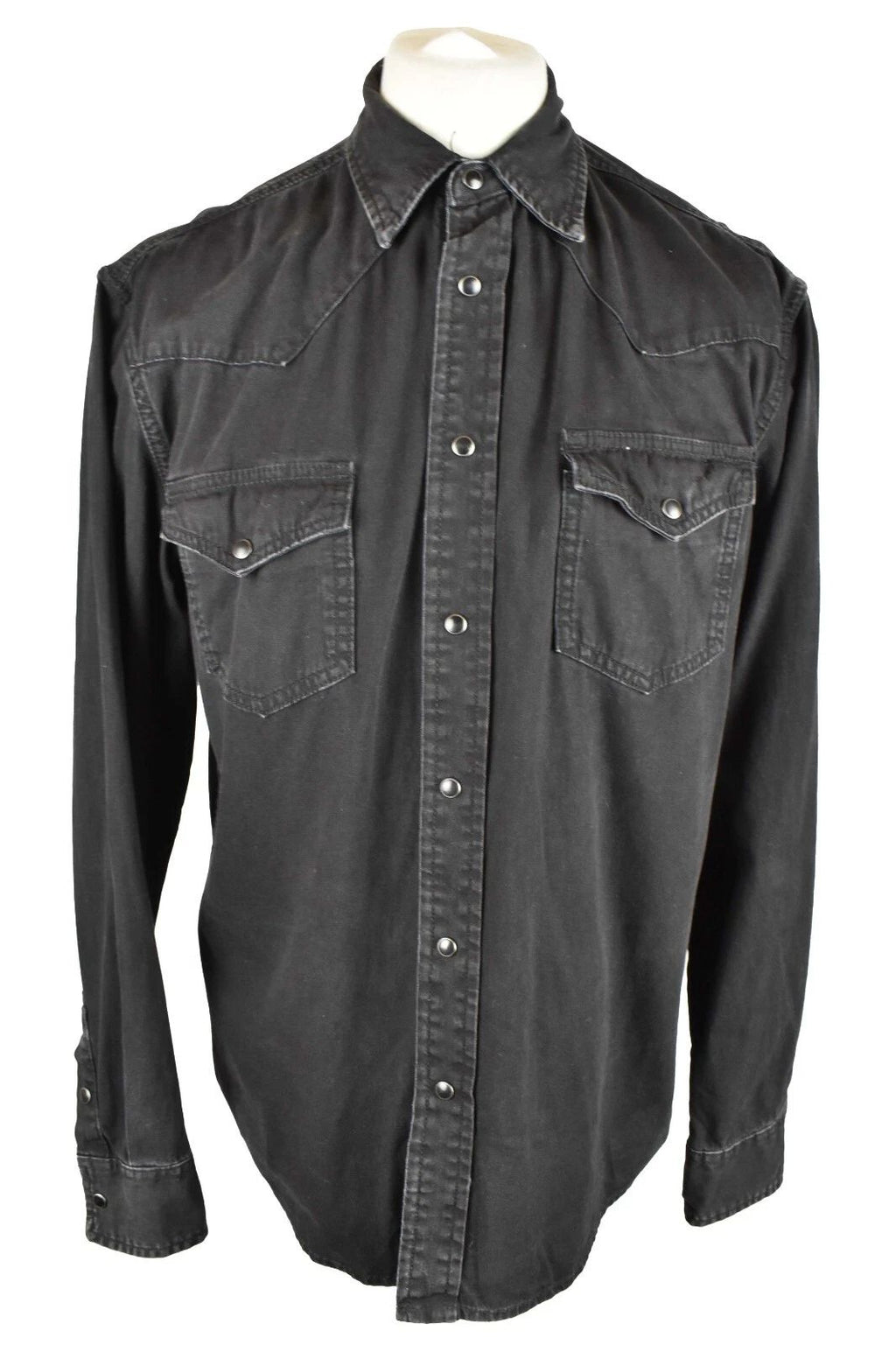 PULL&BEAR Black Long Sleeve Shirt size L Mens Regular Outdoors Outerwear