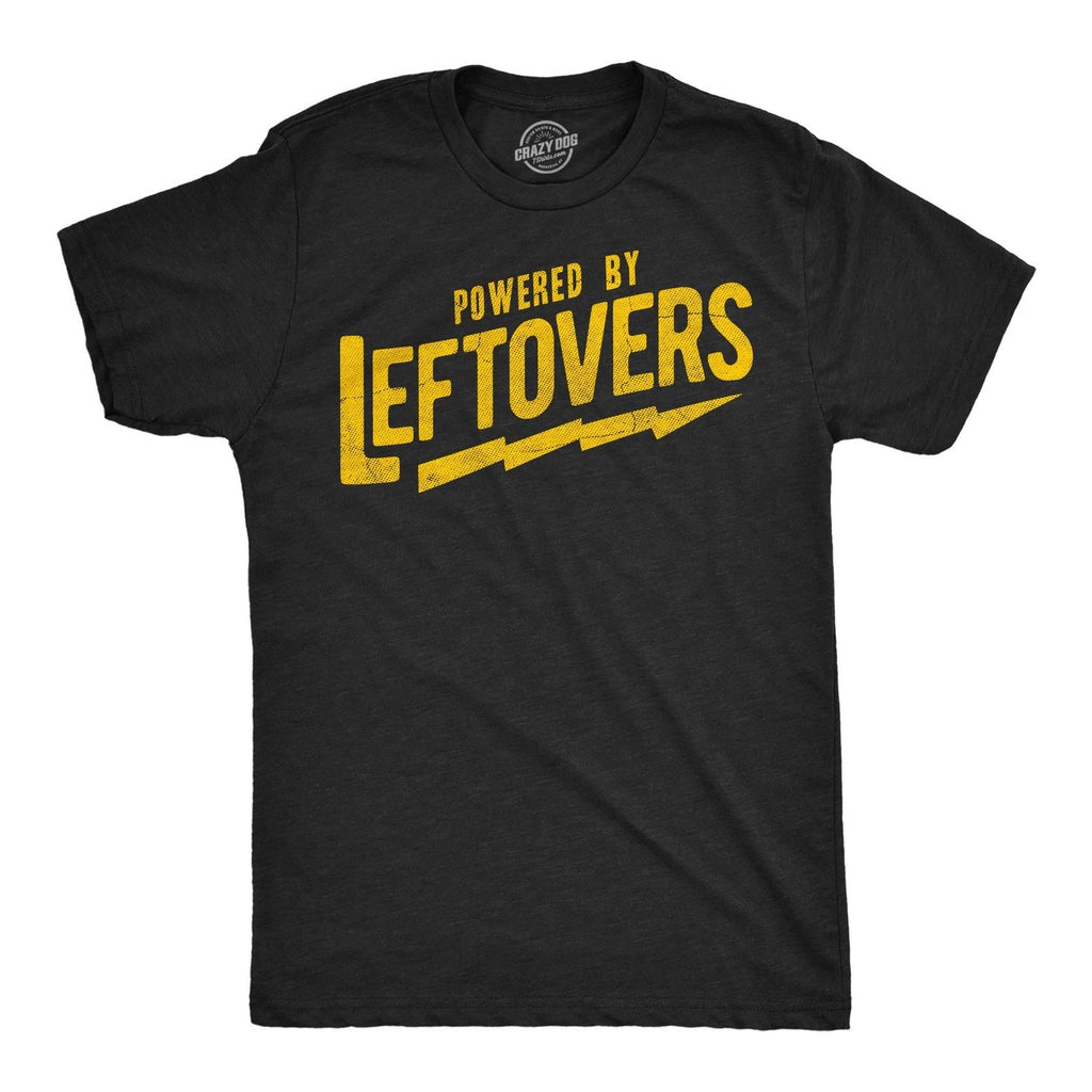 Mens Funny T Shirts Powered By Leftovers Sarcastic Thanksgiving Graphic Novelty