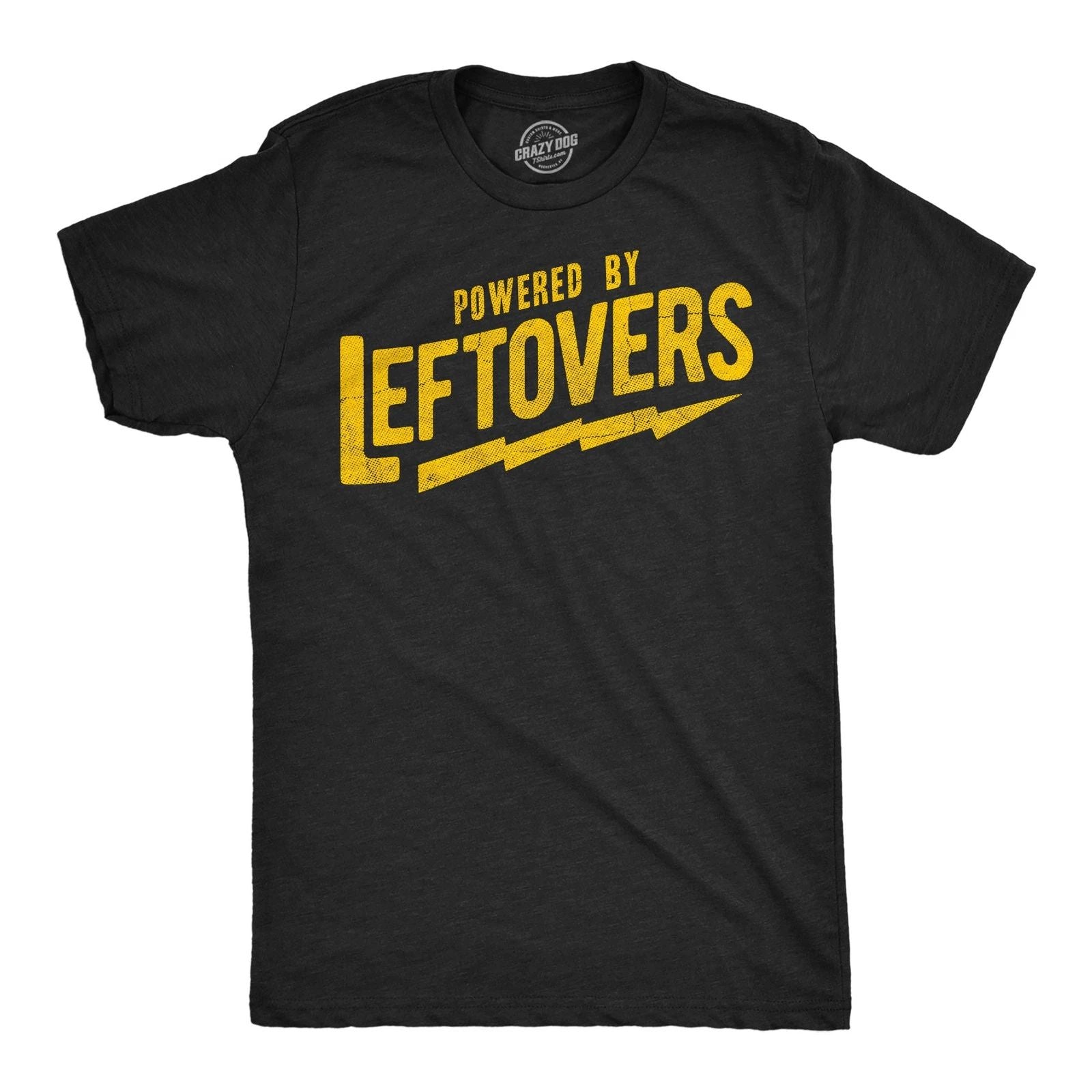 Mens Funny T Shirts Powered By Leftovers Sarcastic Thanksgiving Graphic Novelty