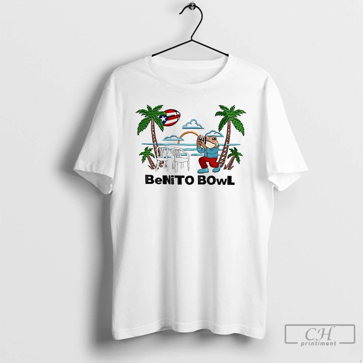 Premium Here For The Benito Bowl Embroidered Puerto Rican Football Summer T Shirts