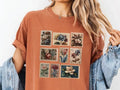Vintage Floral Stamp Boho Comfort Tee Shirt Soft Relaxed Fit