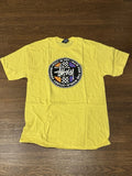 Stussy Built in USA Circle Logo T-Shirt Medium Vintage Yellow Brand New