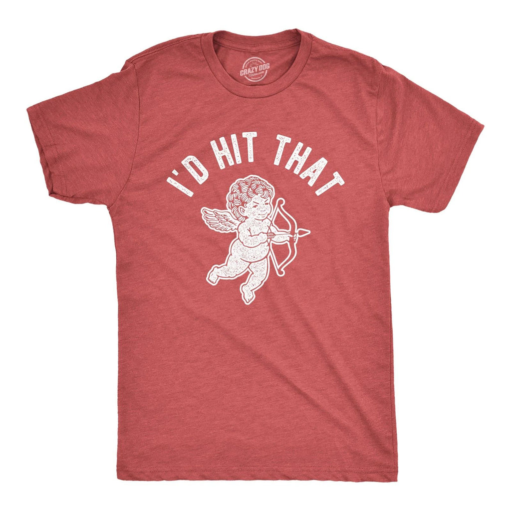 Mens Id Hit That T Shirt Funny Sarcastic Valentines Day Cupid Graphic Novelty