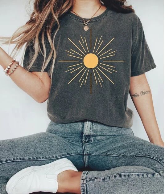 Vintage Sunburst Shirt, Boho T-shirt