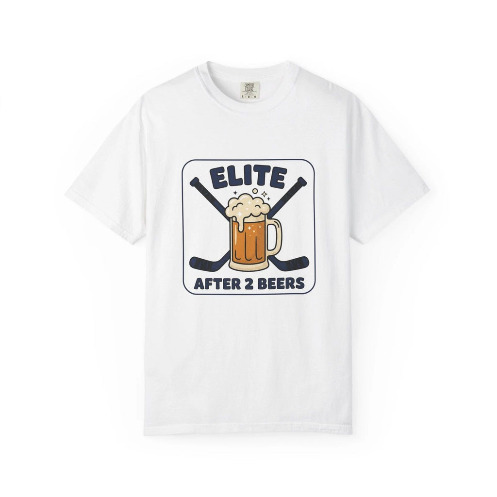 Funny Beer League Hockey Tee - Elite After 2 Beers Adult Unisex Hockey Tee