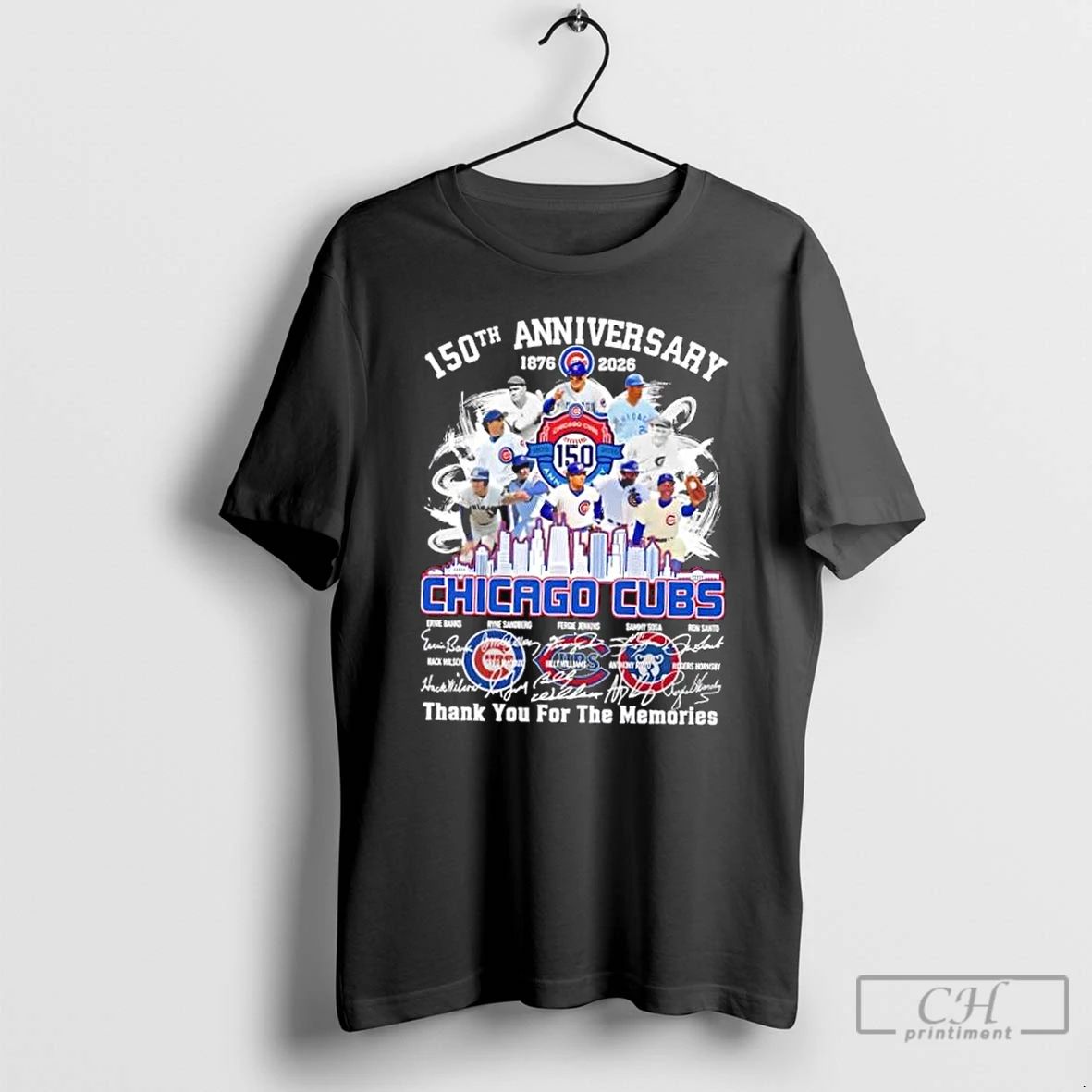Premium 150th Anniversary 1876 2026 Chicago Cubs Legends Thank You For The Memories T Shirts