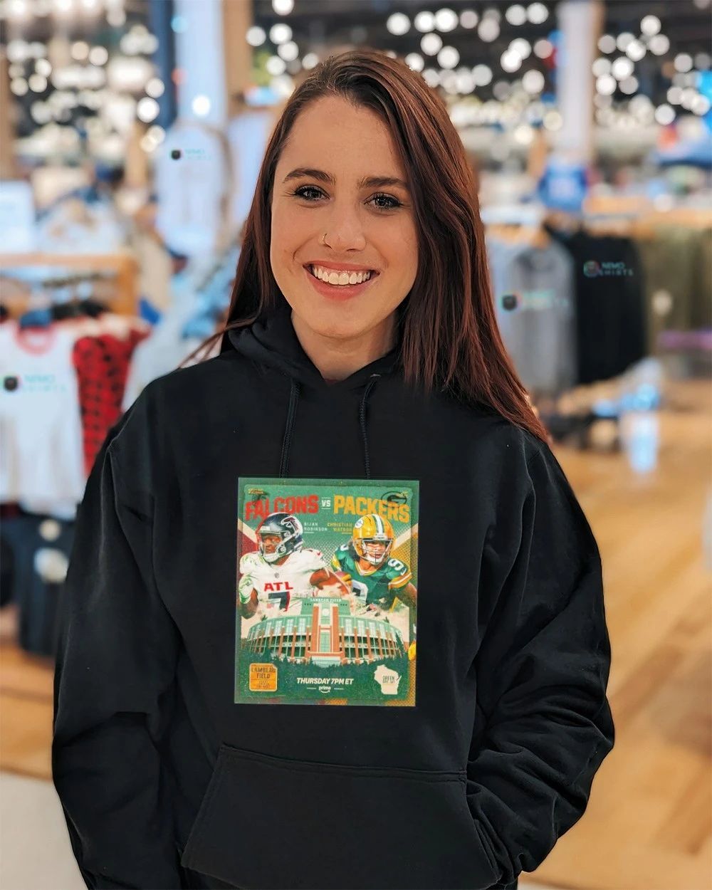Bijan Robinson and Christian Watson Falcons vs Packers Lambeau Field Thursday Night Football 2026 shirt