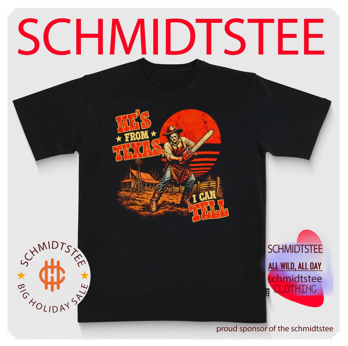 He’s From Texas I Can Tell Western Chainsaw Halloween shirt