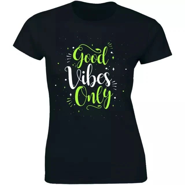 NEW! Good Vibes Only T Shirt Yoga Motivational Pos Tee S-3XL