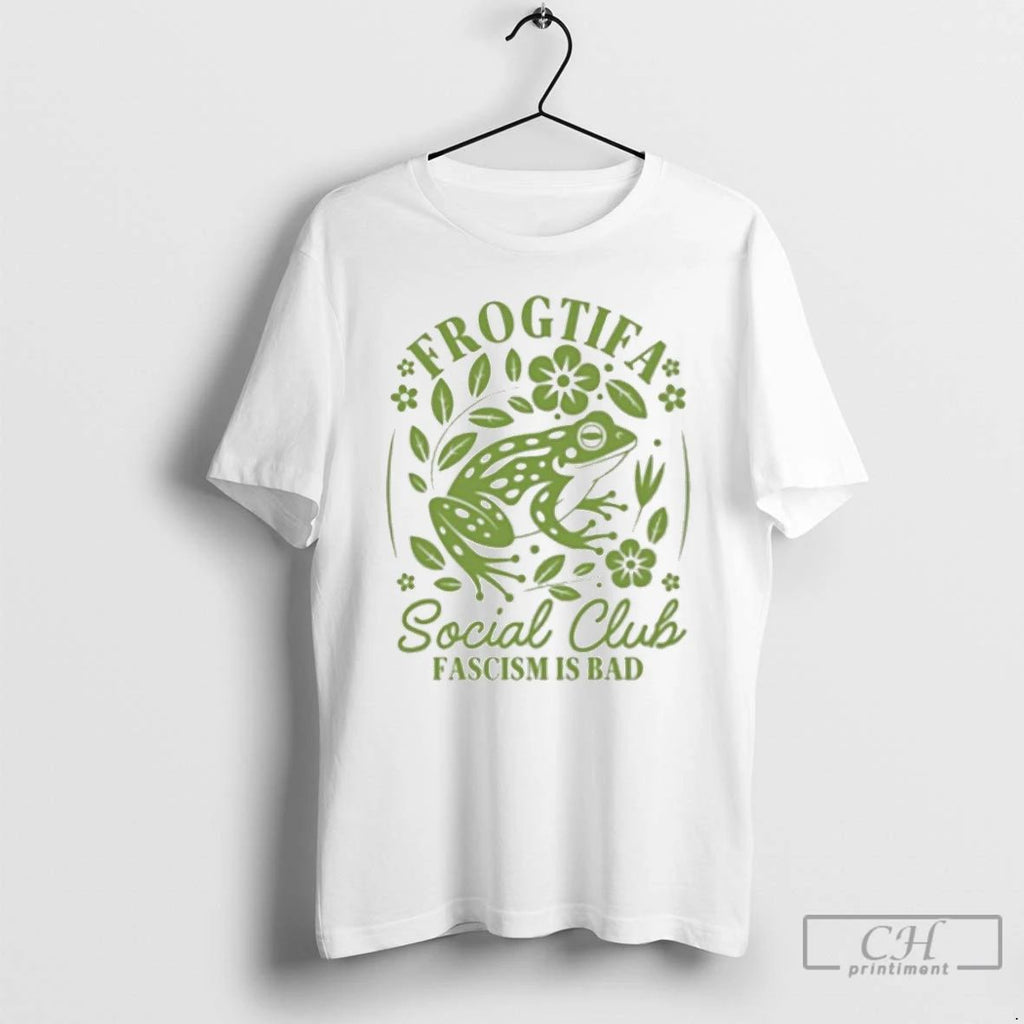 Classic Frogtifa Social Club Fascism Is Bad Floral Frog Anti Ice T Shirts