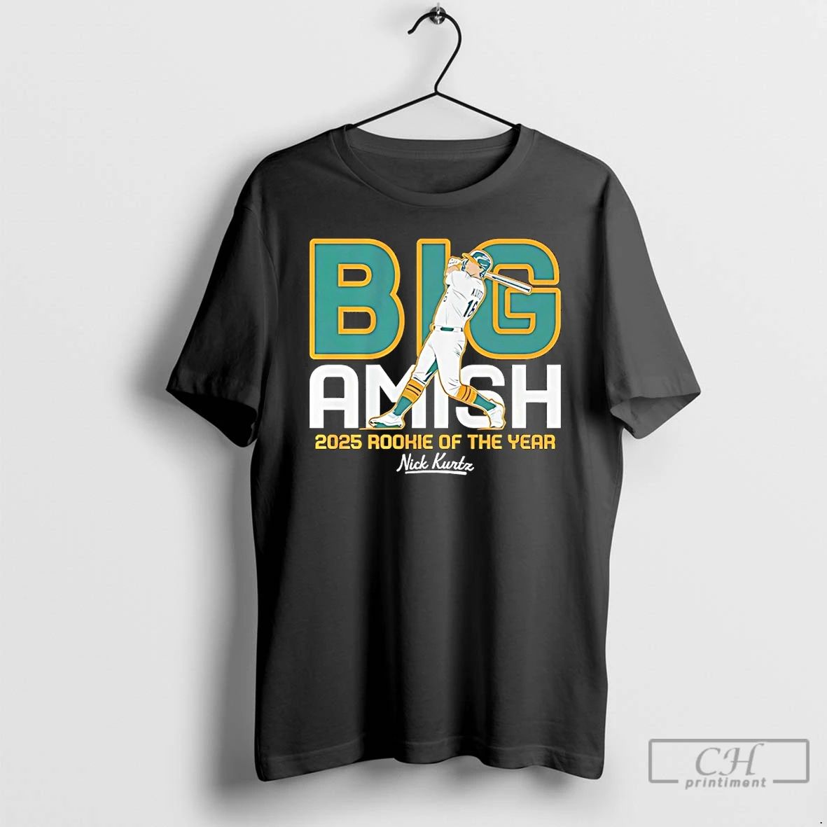 Premium Athletics Baseball Nick Kurtz Big Amish 2025 Rookie Of The Year T Shirts