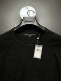 John Varvatos Luxury - Jacquard Crew - Organic Cotton - Black - Vtg 23 -$148 NWT