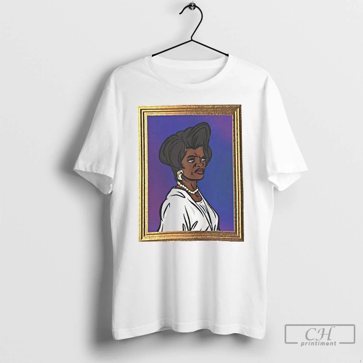 Classic Ohhkay Mrs Jones Caricature Graphic Mens White Tee T Shirts