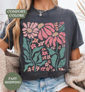 Boho Daisy Flower Comfort Tee Shirt Soft Floral Design Gift