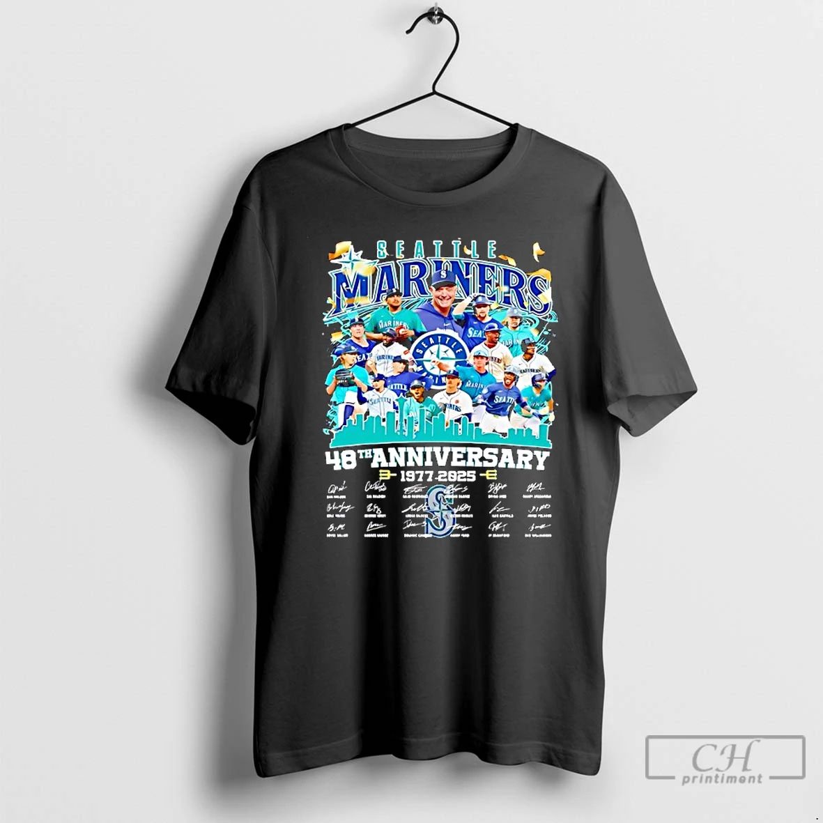 Classic Seattle Mariners 48th Anniversary 1977 2025 Team Player T Shirts