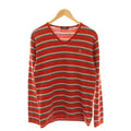 Burberry Black Label Knit Sweater Long Sleeve Border V Neck Black Used