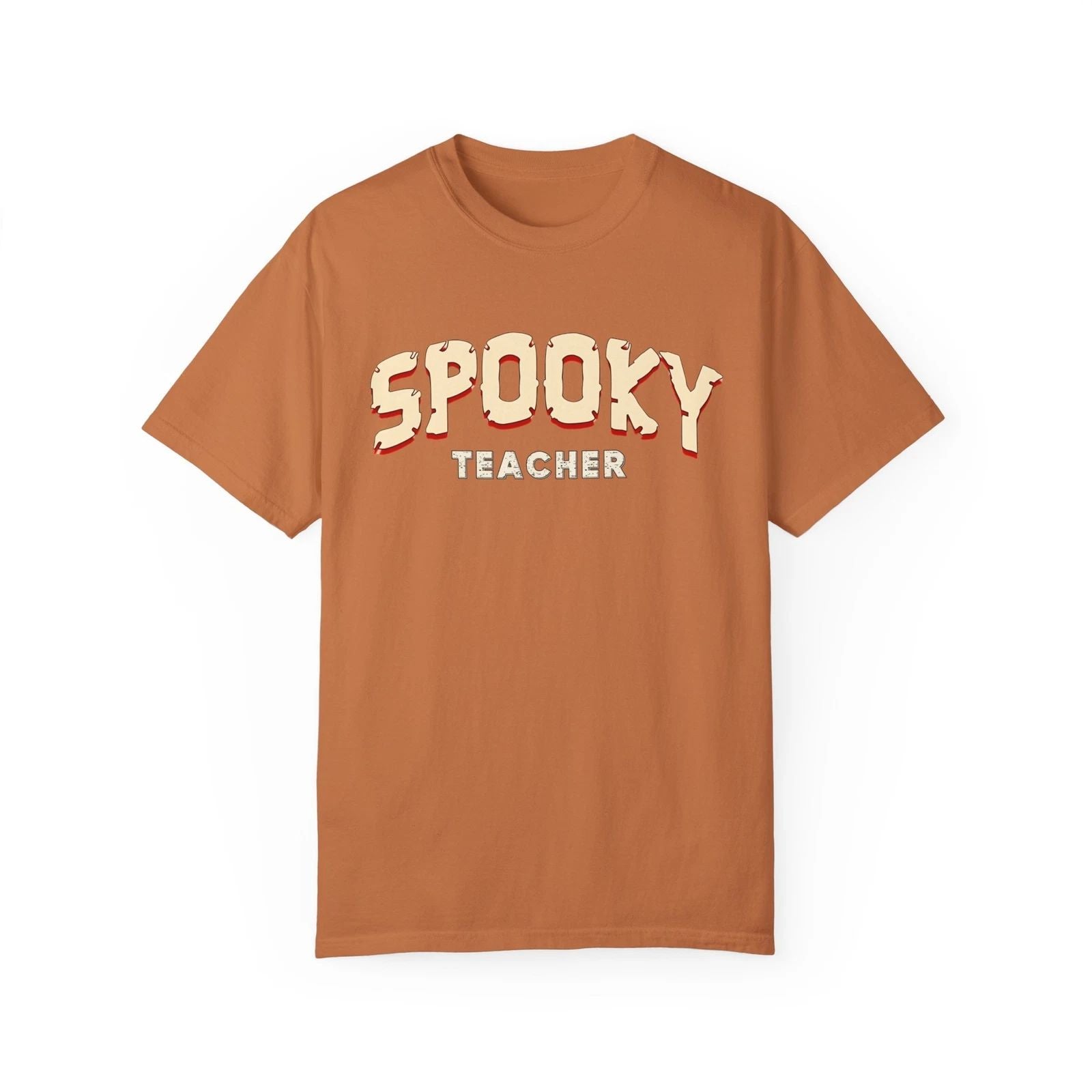 Teacher Halloween T-shirt, Spooky Fall Trendy Monochrome Gift, Comfort Colors®
