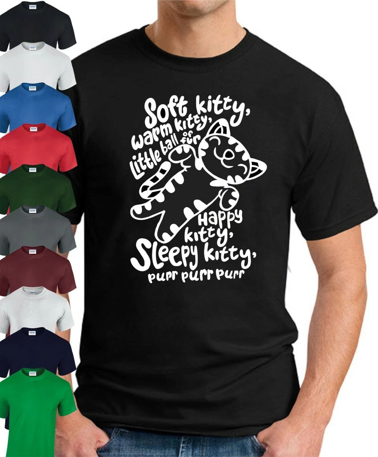 SOFT KITTY WARM KITTY LITTLE BALL OF FUR T-SHIRT >Funny Slogan Novelty Mens Geek