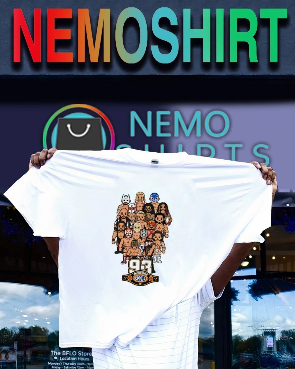 CMLL 93 Aniversario Luchadores Collage Lucha Libre shirt