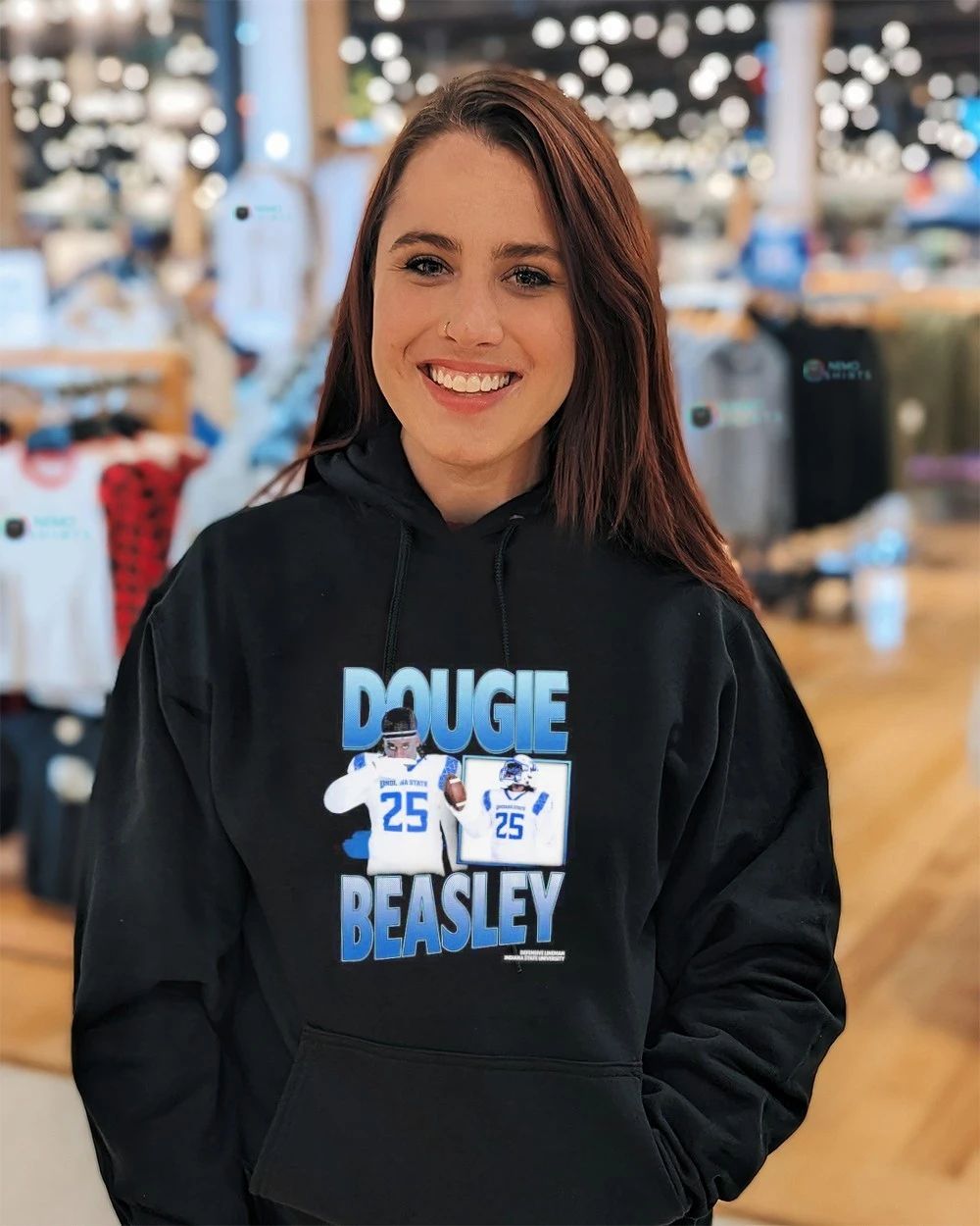 Dougie Beasley Indiana State University No 25 Defensive Lineman shirt