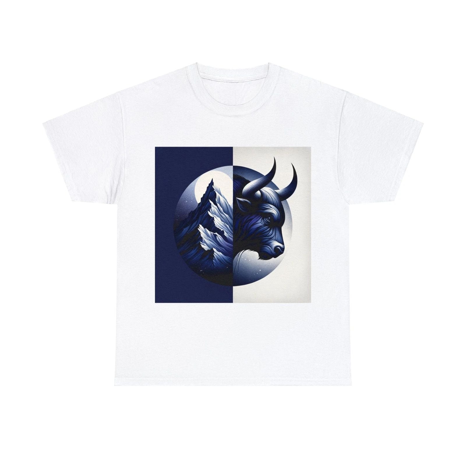 Unisex Adult T Shirt Motivation Bull Mountain Strength Perseverance
