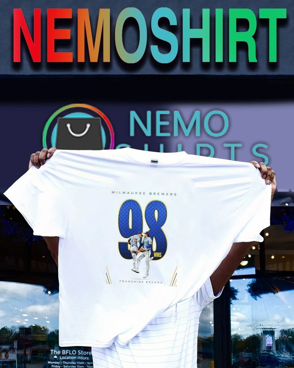 Milwaukee Brewers 98 Wins franchise record shirt