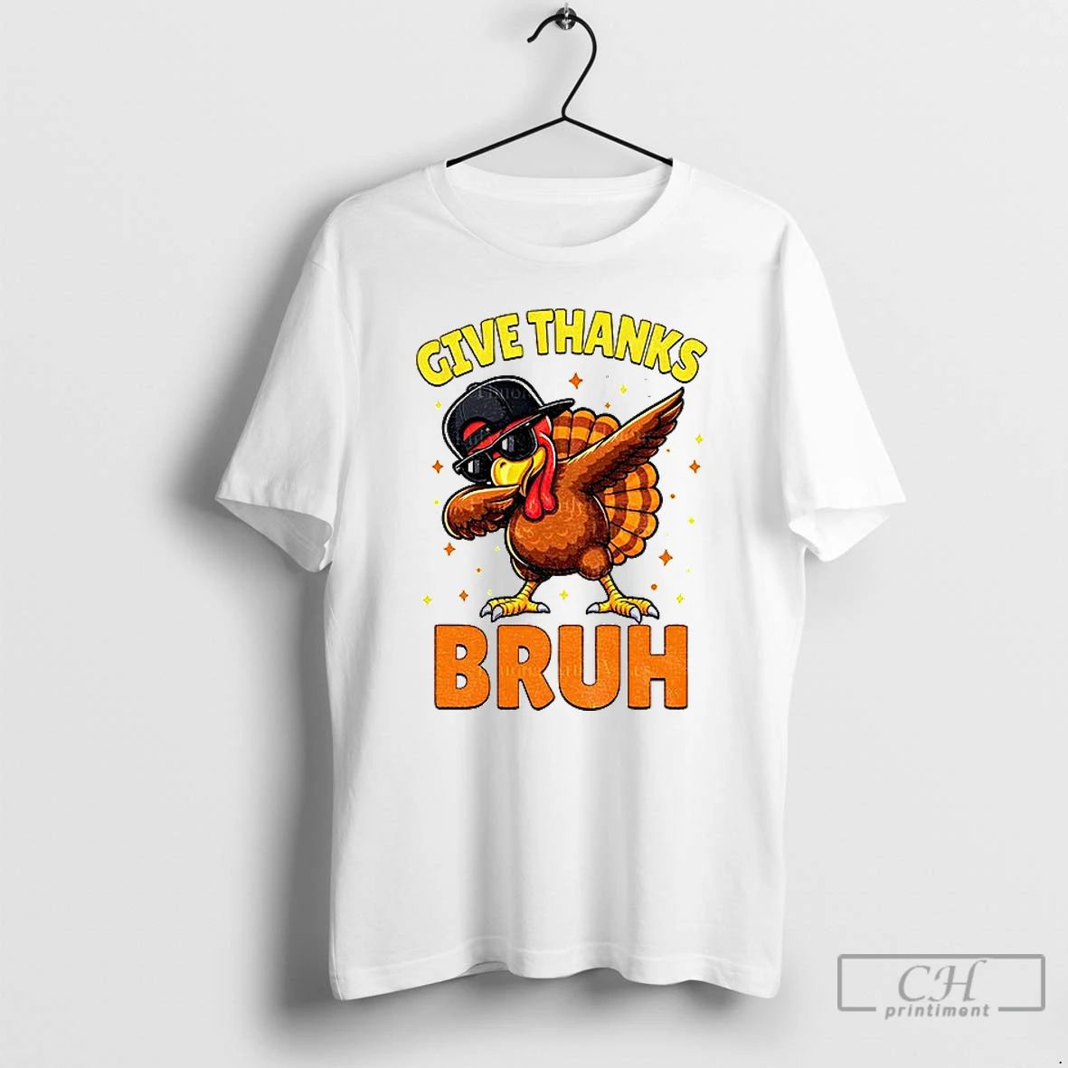 Premium Turkey Dabbing Give Thanks Bruh Thanksgiving T Shirts