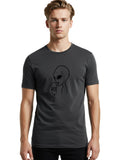 Alien-Eating-Ice-Cream Mens Graphic Tee, 100% Cotton, Casual Summer Wear
