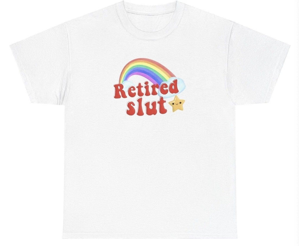 Retired Slut T Shirt Funny Y2K Silly Dumb Gen Z Ironic Hoe Gag Gift Meme Tee